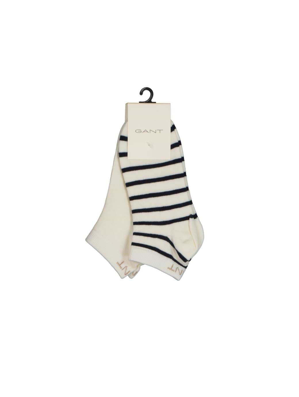 Gant Women's Stripe And Solid Ankle Socks 2-Pack Orange Red