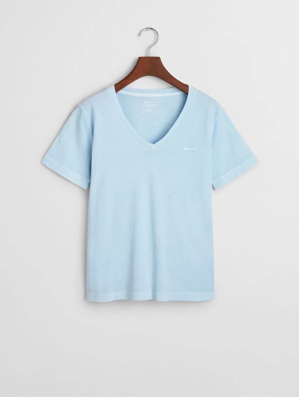 Gant Women's Sunfaded Short Sleeve V-Neck T-Shirt Fresh Blue