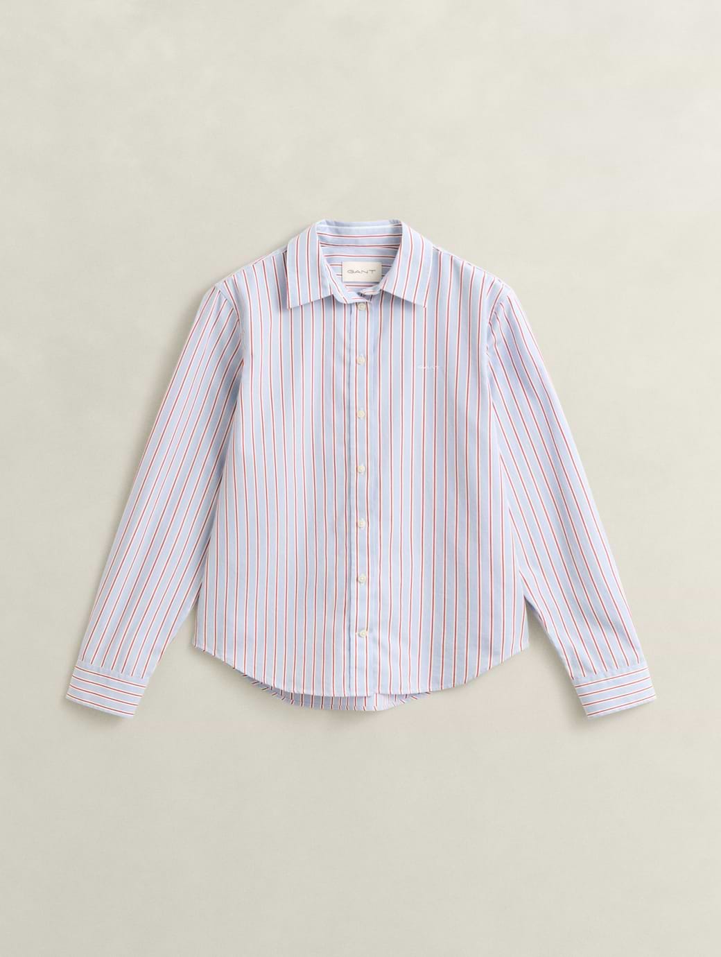 Gant Women's Reg Classic Poplin Stripe Shirt Light Blue Waters