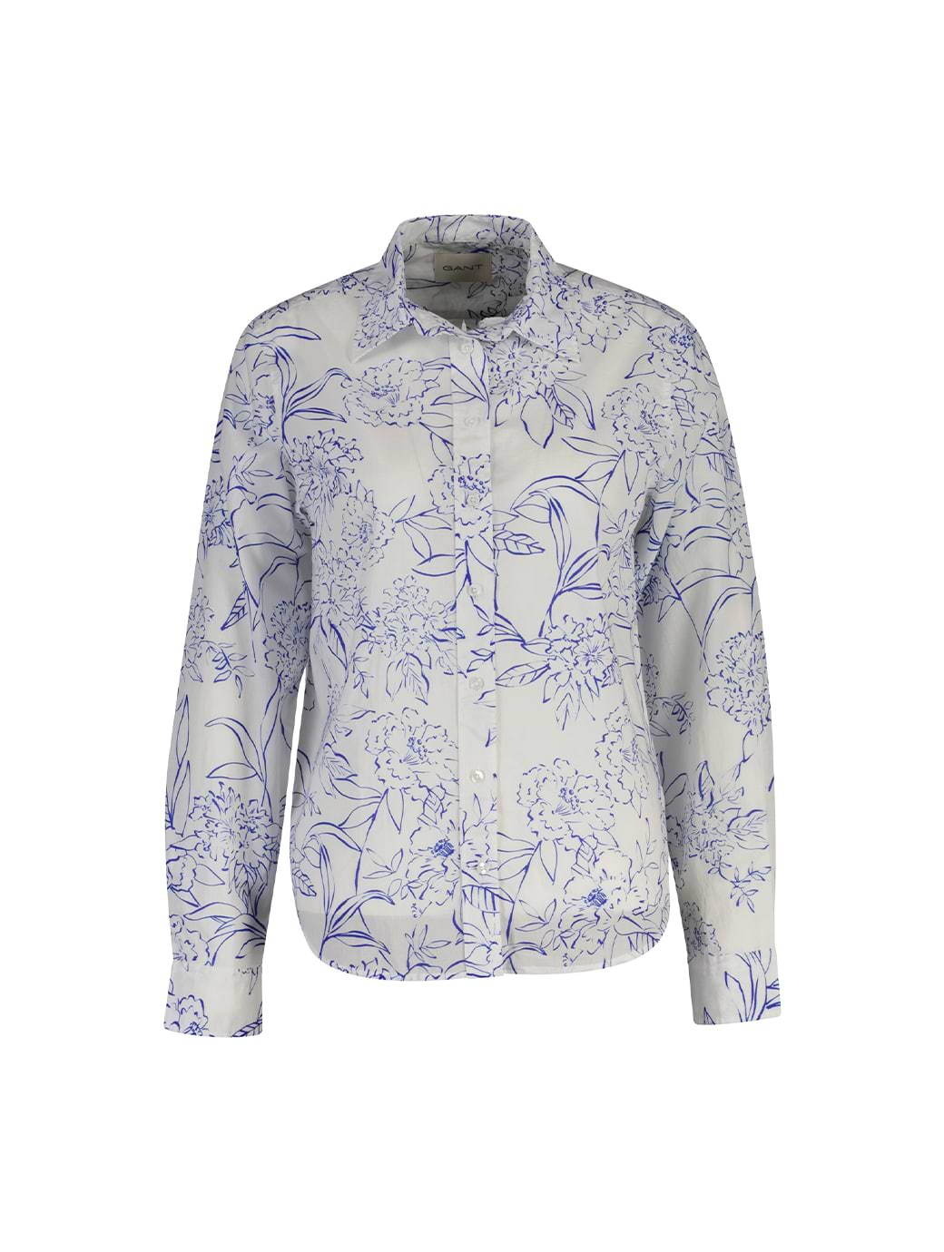 Gant Women's Reg Floral Print Cotton Voile Shirt White