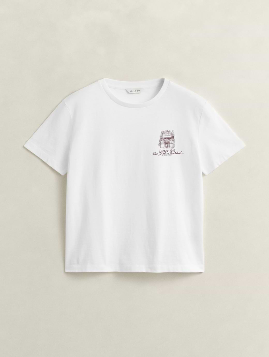 Gant Women's Reg Graphic Short Sleeved T-Shirt White