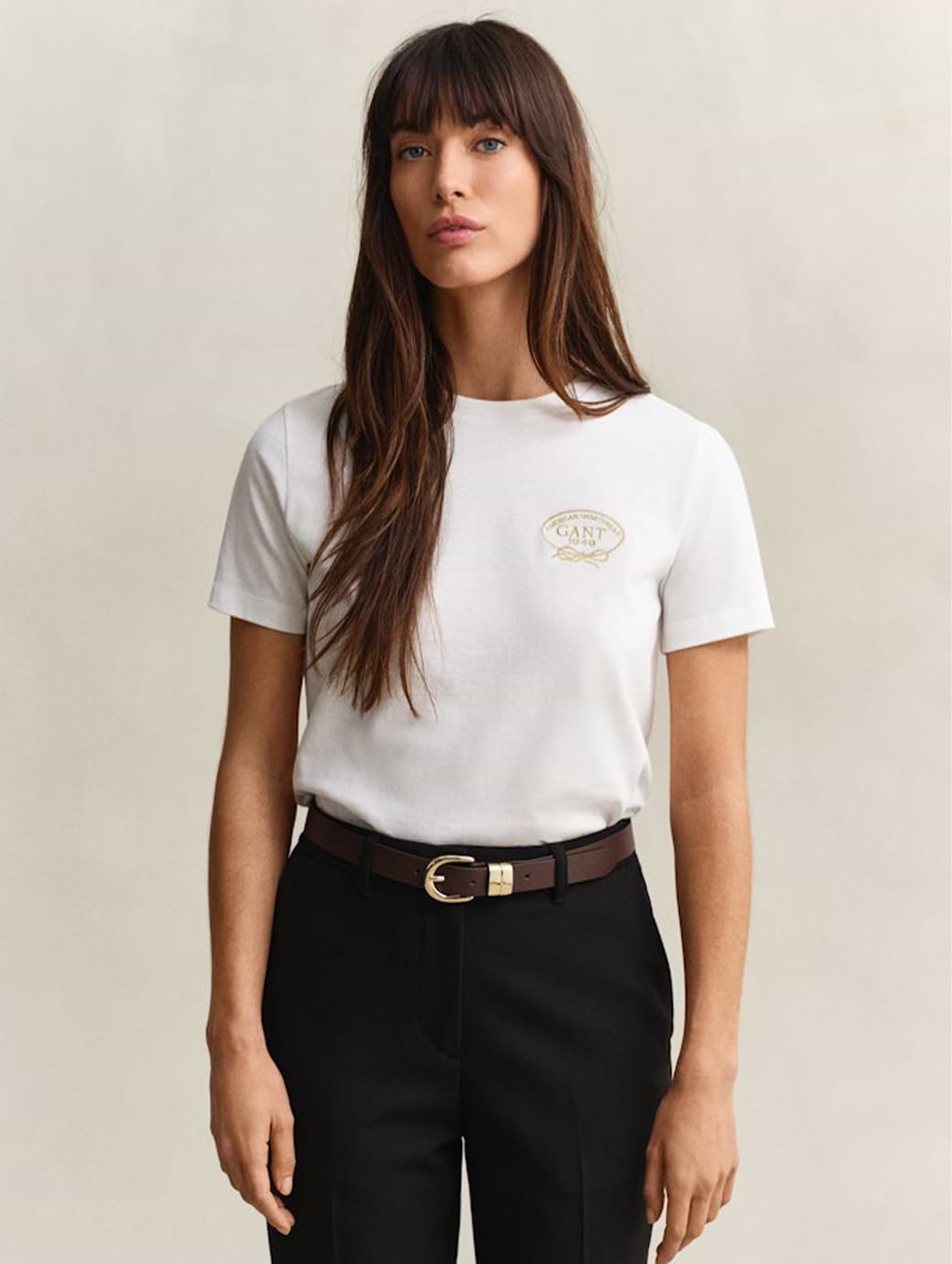 Gant Women's Rope Graphic Short Sleeve T-Shirt Eggshell