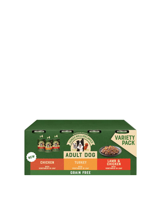 James Wellbeloved Grain Free Adult Turkey, Lamb & Chicken Wet Dog Food 12x400g