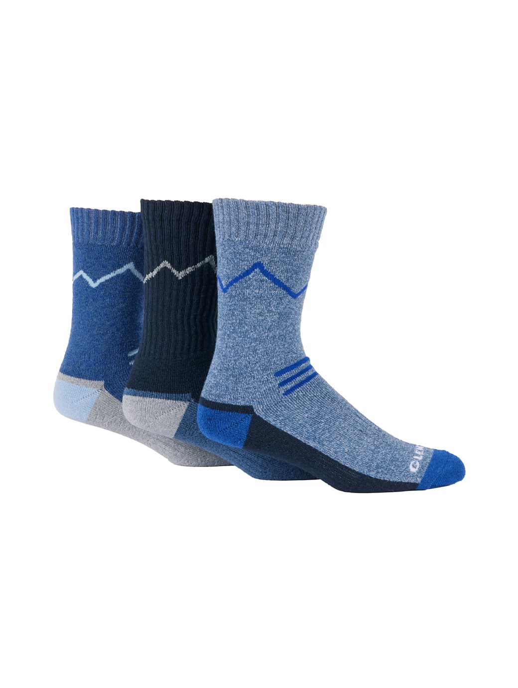Glenmuir 3-Pack Cushioned Boot with Arch Support Blue/Navy/Denim with Blue Denim