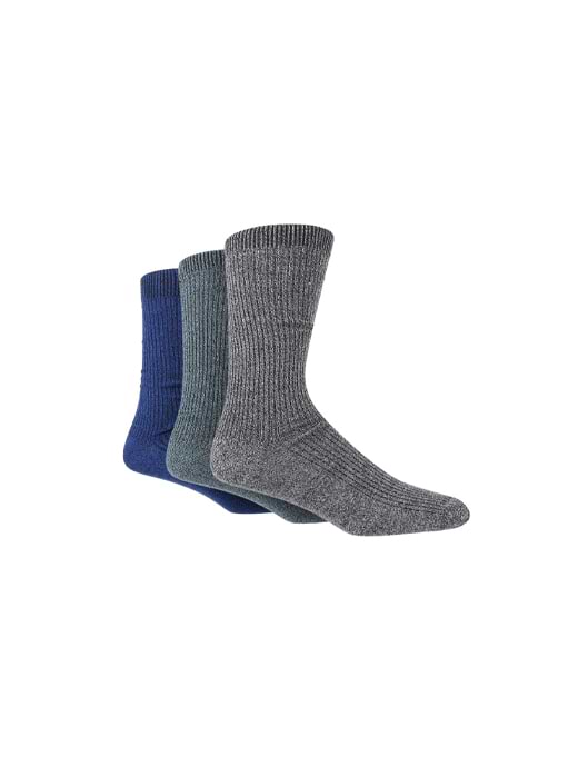 Glenmuir Men's 3 Pack Bamboo Leisure Sock Denim Gradient