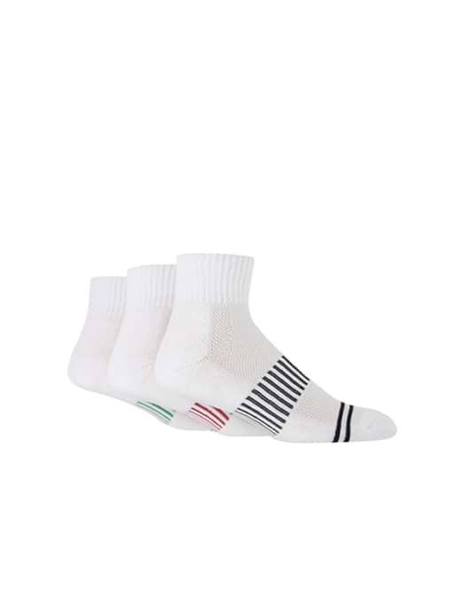 Glenmuir Men's 3 Pack Sports Socks White/Navy/Red/Green