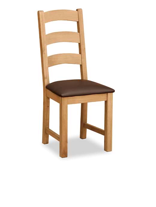 Salisbury Lite Ladder Chair with Brown PU