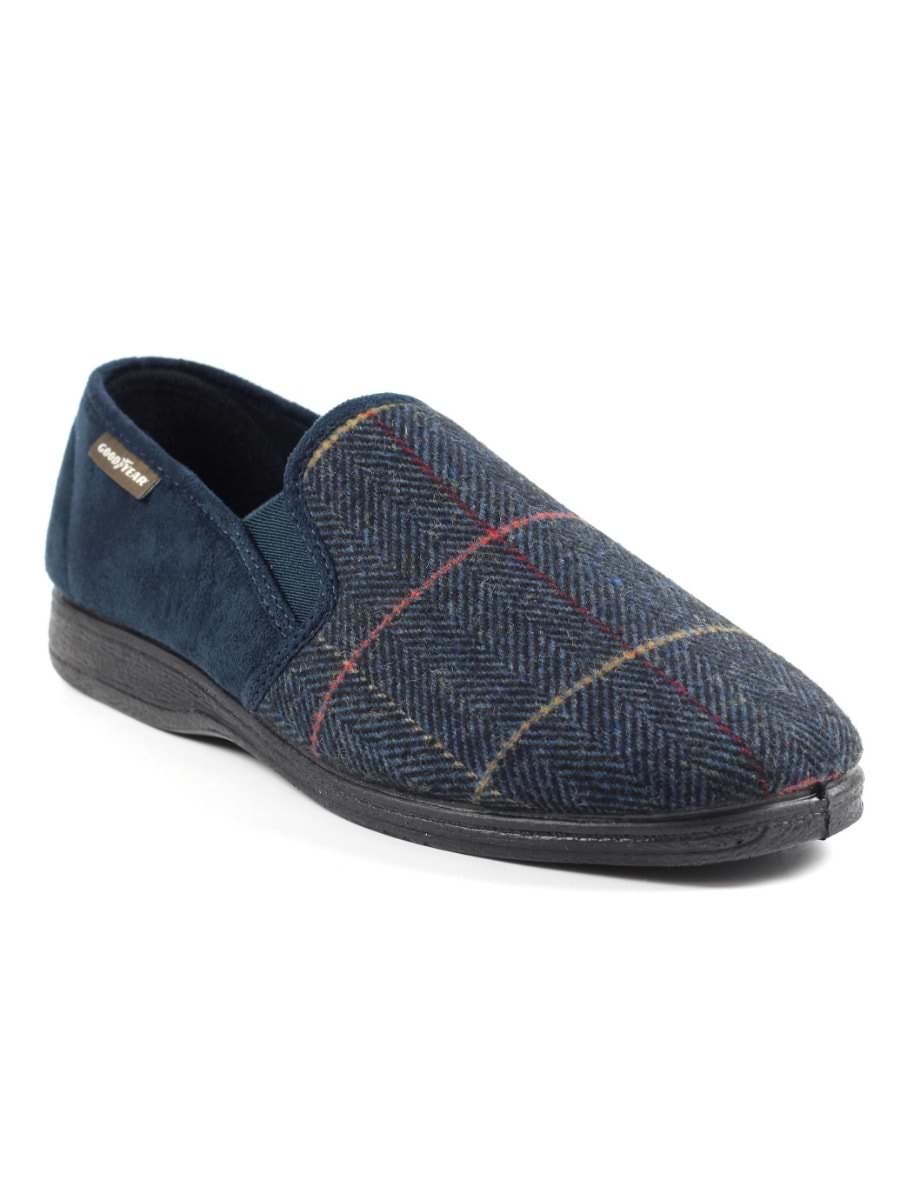 Goodyear Harrison Navy Tweed Slipper