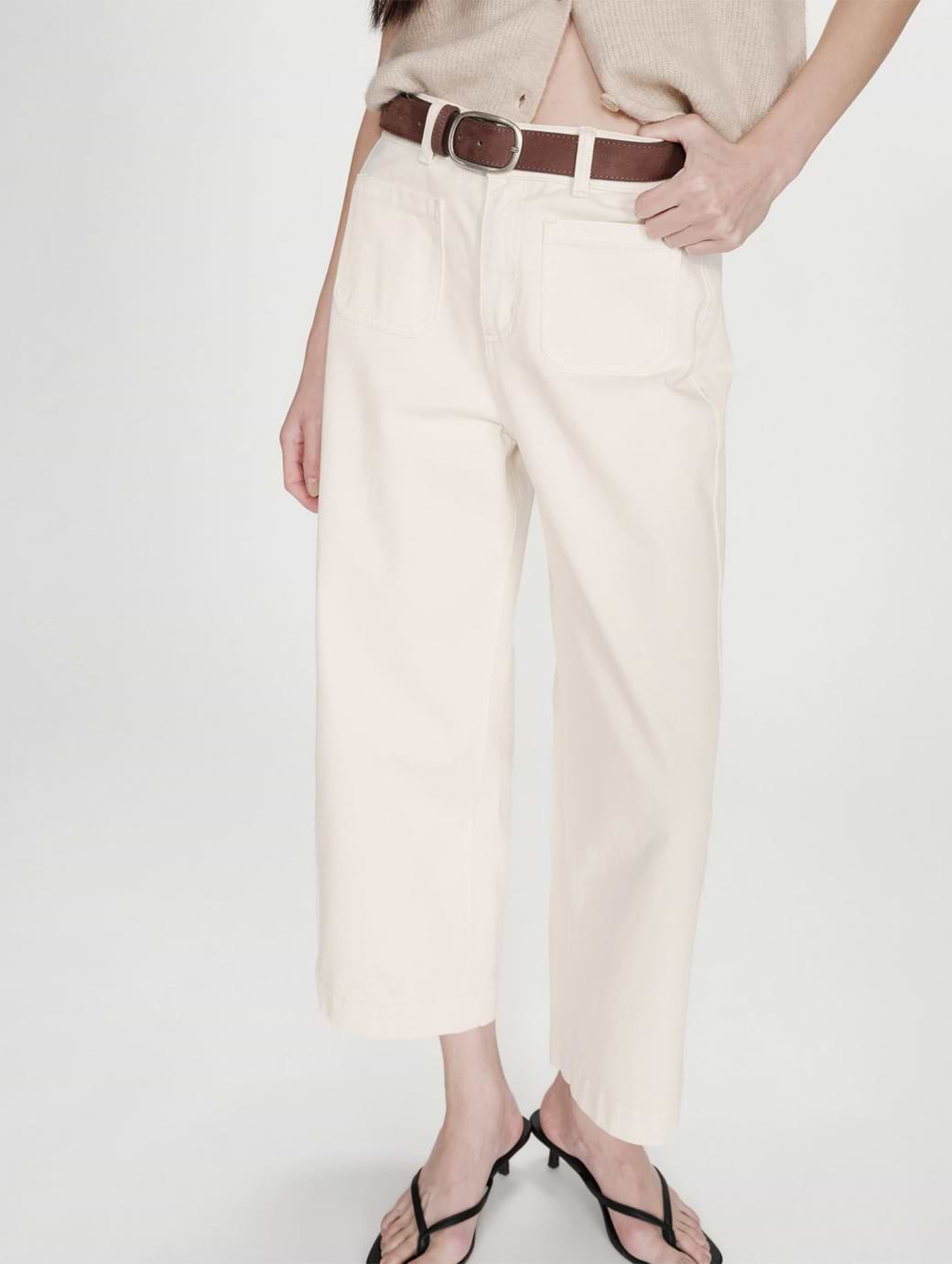Grace & Mila Women's Joe 7/8 Loose Jeans Ecru