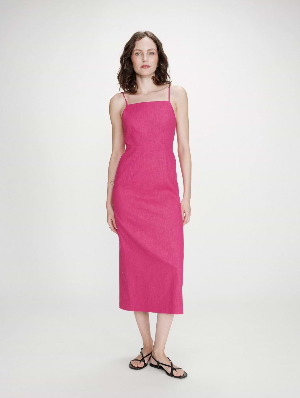 Grace & Mila Women's Veranys Long Linen Dress Fuchsia