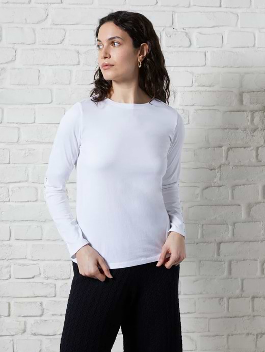 Great Plains Women's Ladder Lace Jersey Long Sleeve Tee Milk
