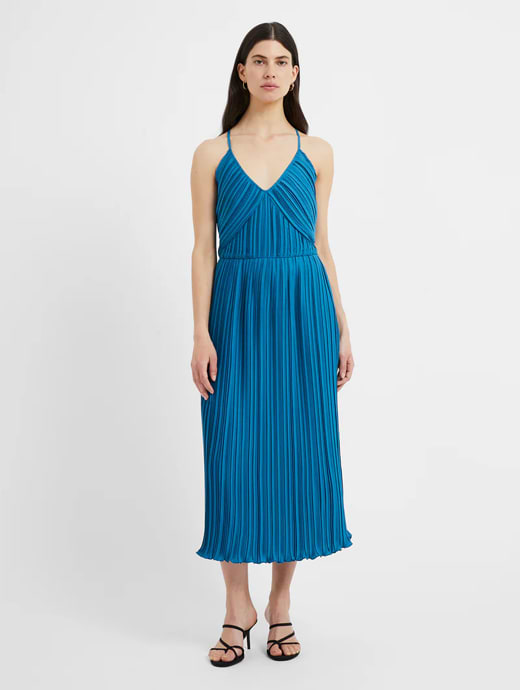 Great Plains Women's Summer Pleat Strappy Dress Mirage Blue