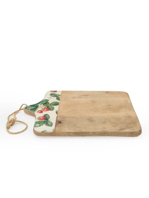 Candlelight Handcrafted Chopping Board Mango Wood Strawberries