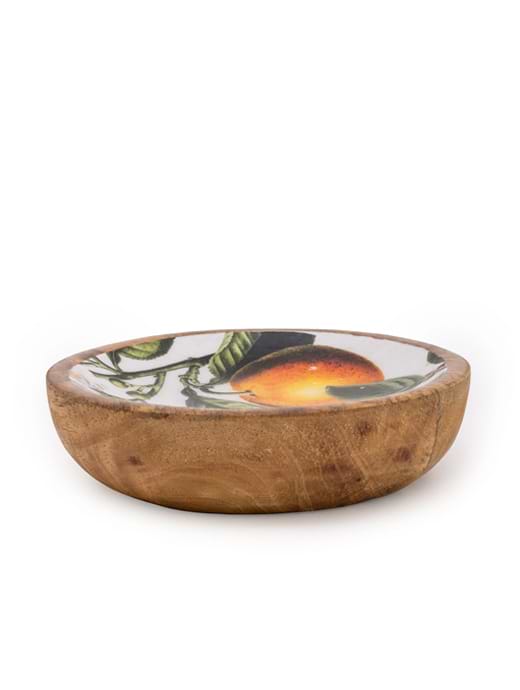 Candlelight Handcrafted Small Orange Blossom Mango Wooden Dish 13cm 