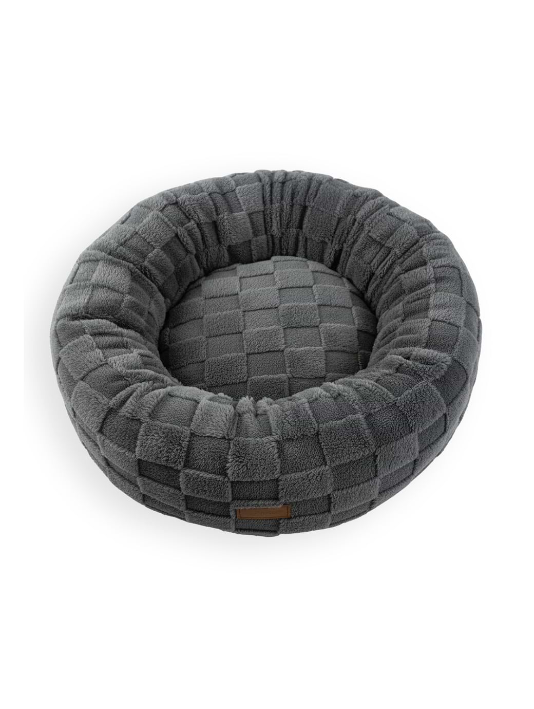 Happy Pet Checkra Round Pet Bed Grey One Size