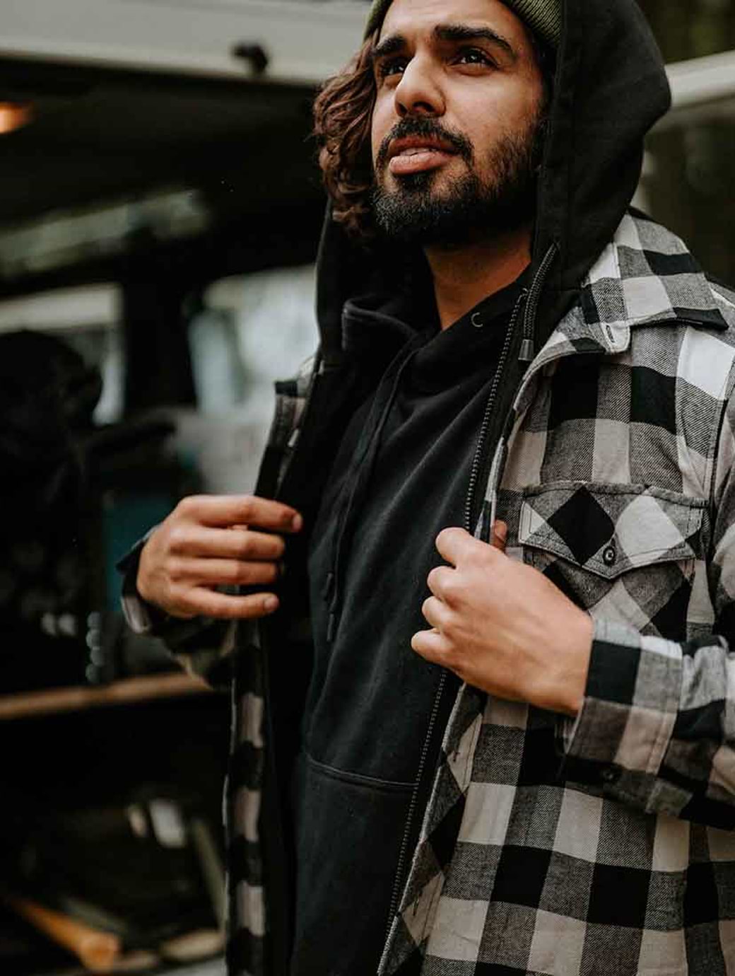 Quilted flannel jacket mens sale