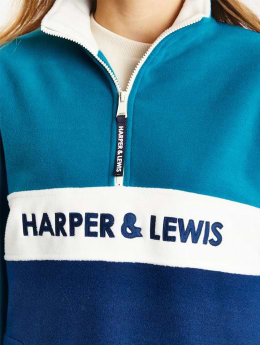Harper Lewis Men's Samara 1/4 Zip Fleece Colour Block