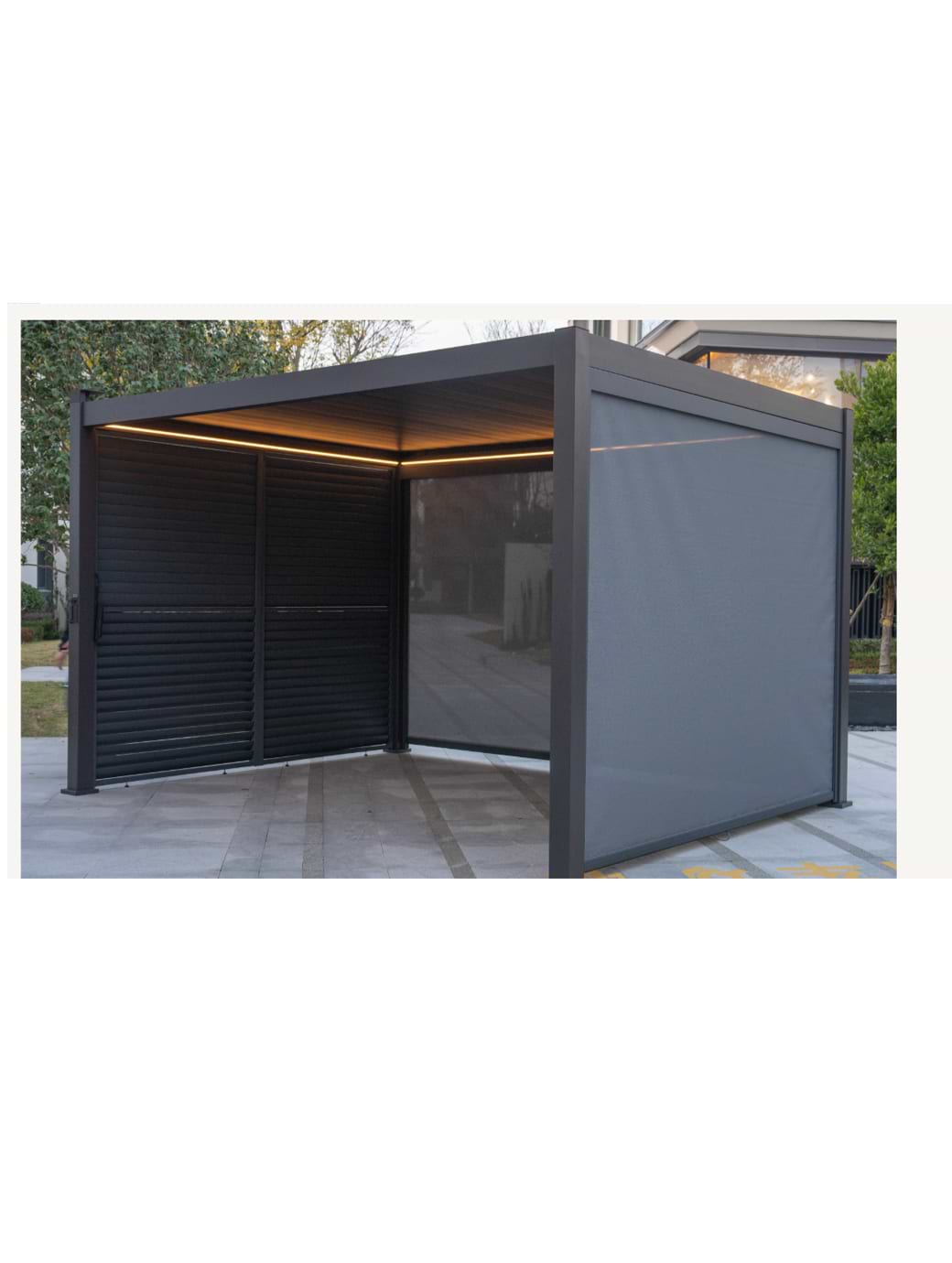 Hartman 3m Square Como Pergola Mesh Blind Matt Xerix