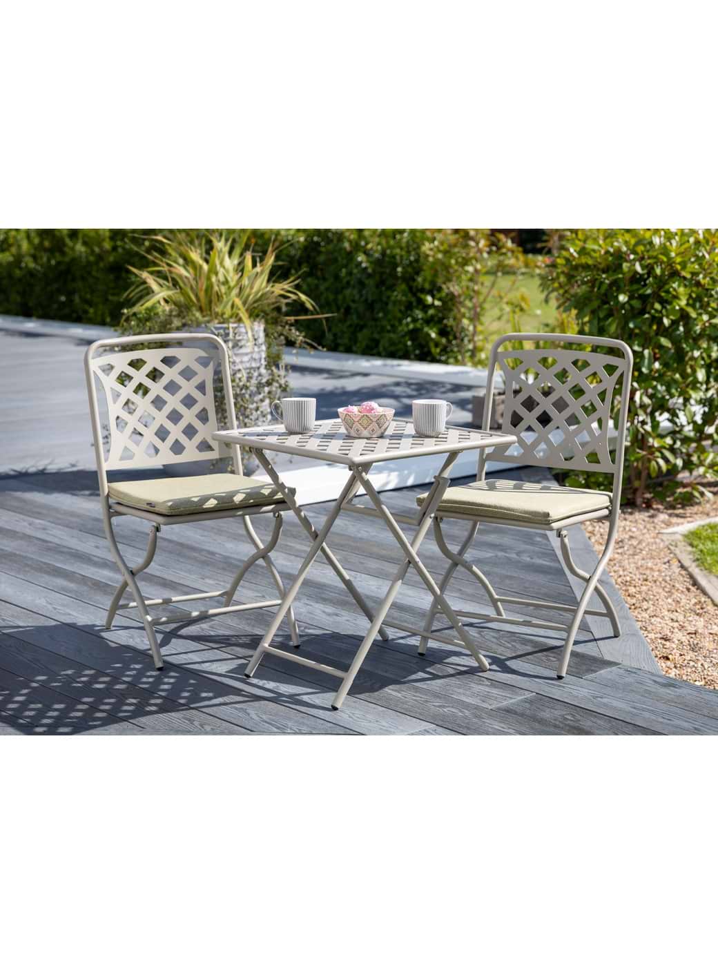 Hartman Berkeley Folding Bistro Set Maize/Wheatgrass