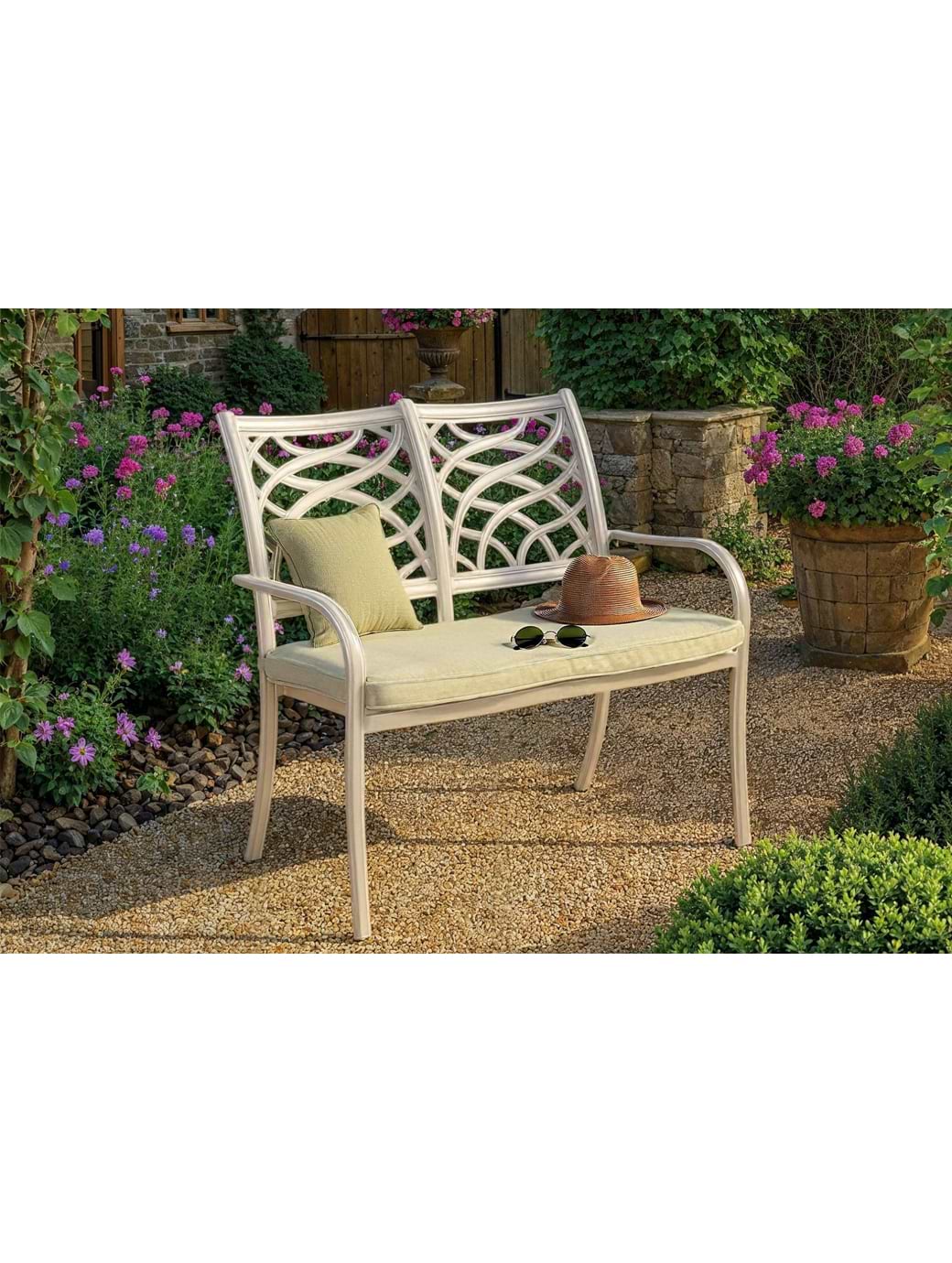 Hartman Buxton Highback Bench Maize/Wheatgrass