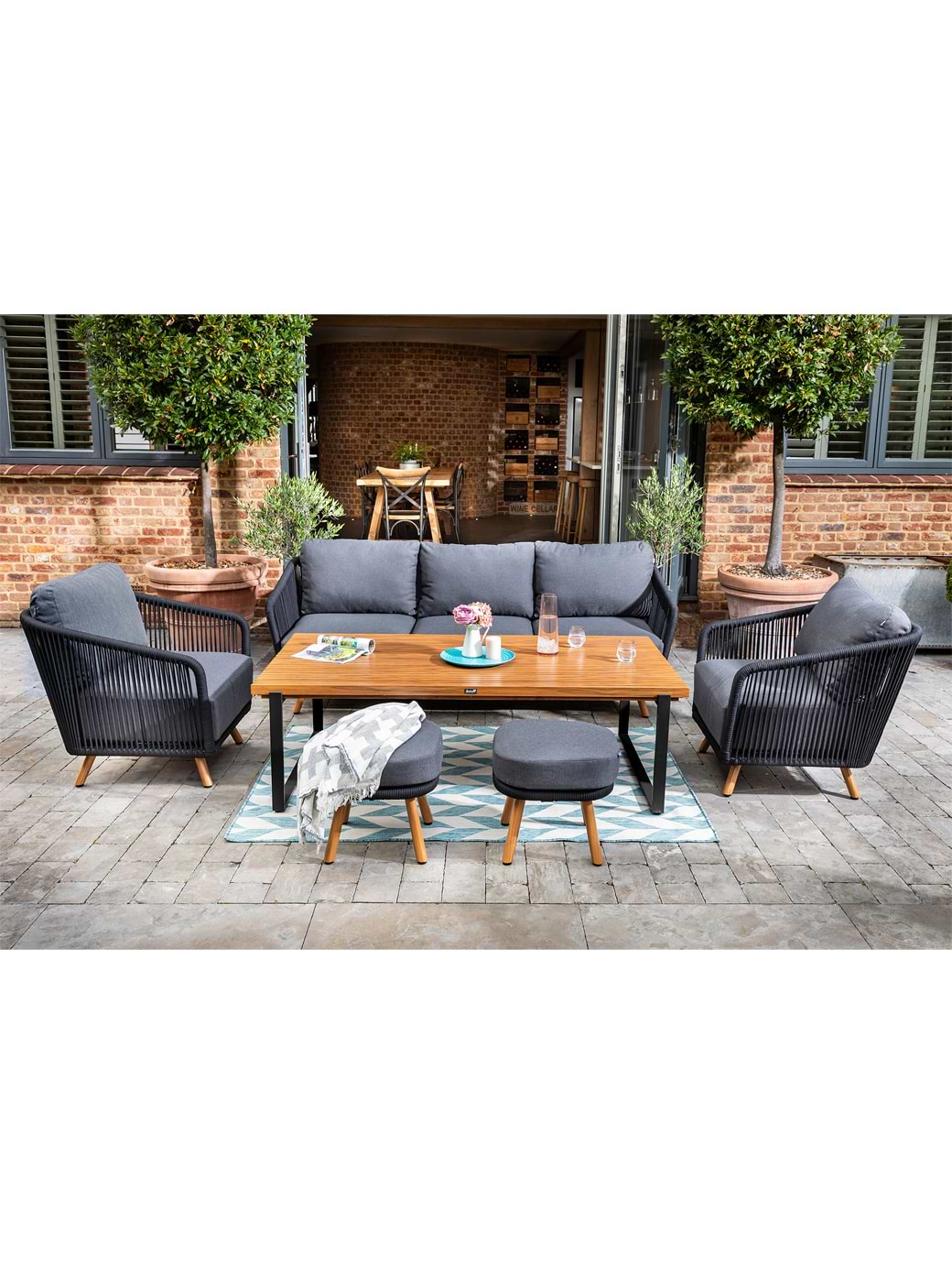 Hartman Eden 3 Seat Lounge Set Carbon/Noir/Acacia