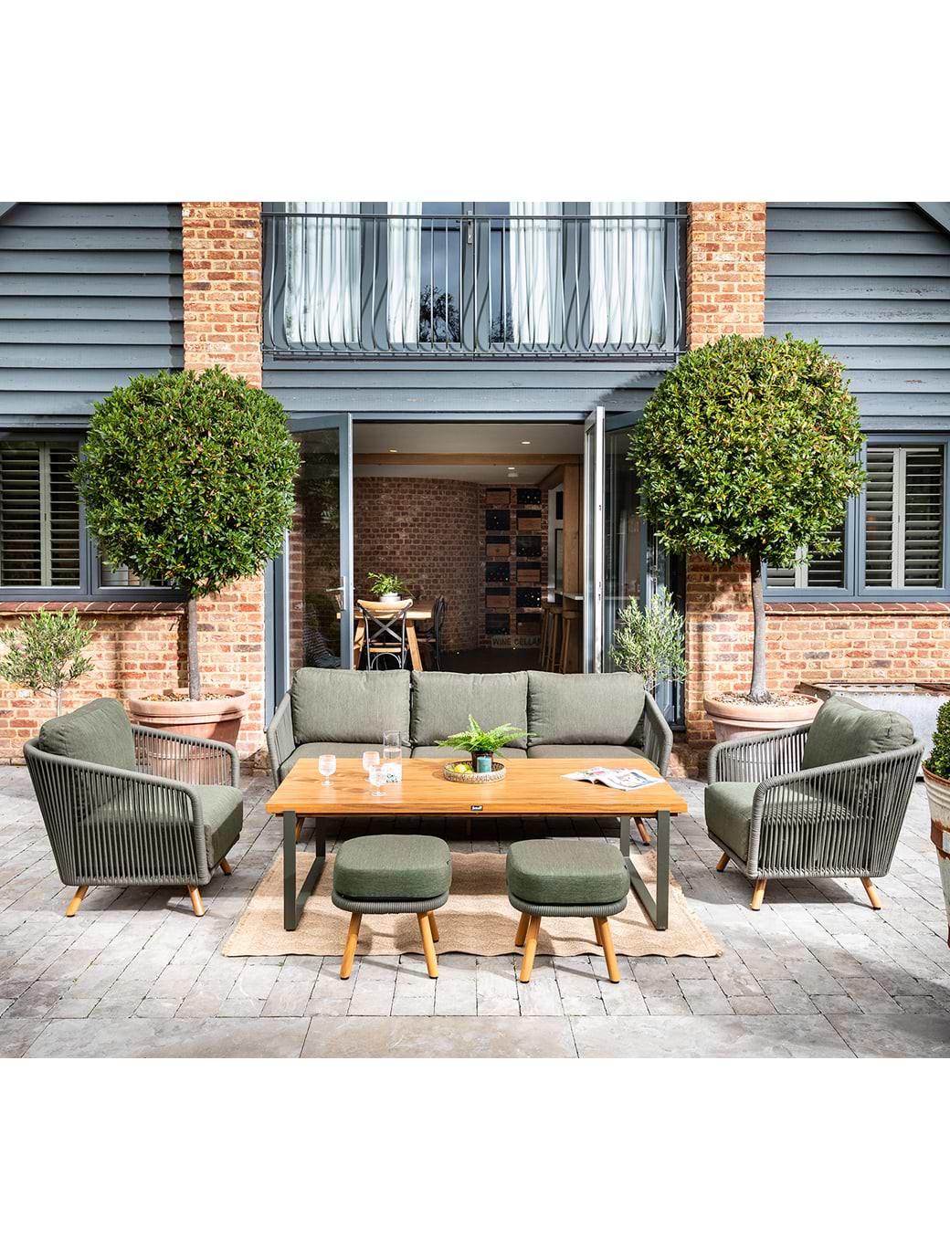 Hartman Eden 3 Seat Lounge Set Moss