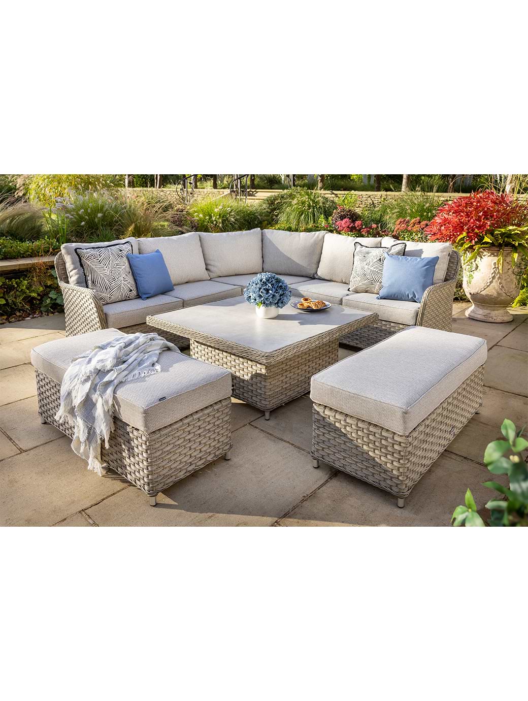 Hartman Eton Grand Square Casual Dining Set Beech/Oatmeal