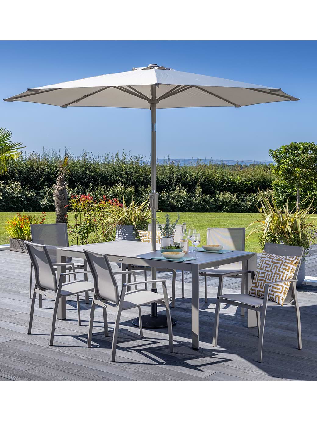 Hartman Rio 6 Seat Rectangular Dining Set Taupe