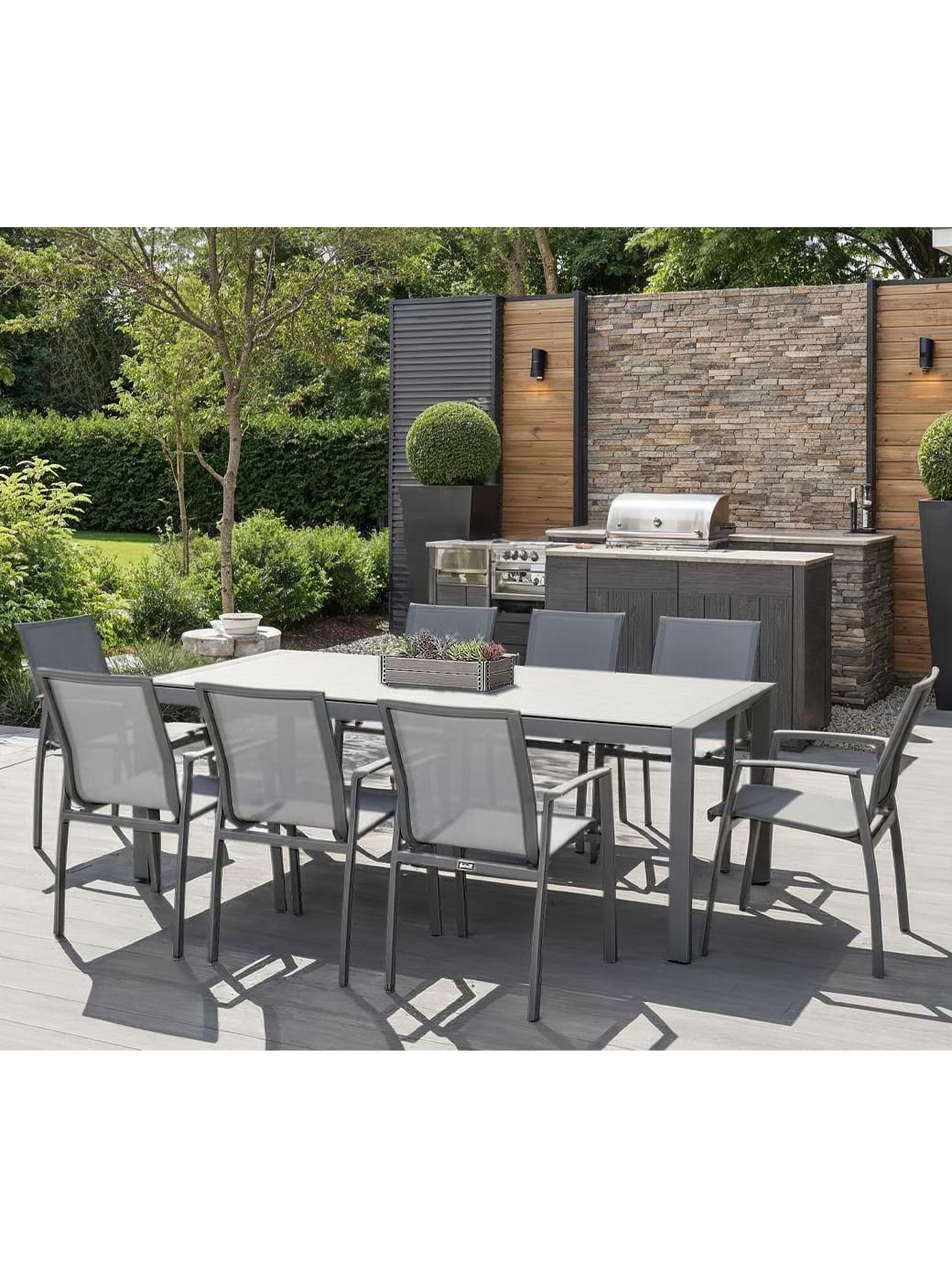 Hartman Rio 8 Seat Rectangular Dining Set Taupe
