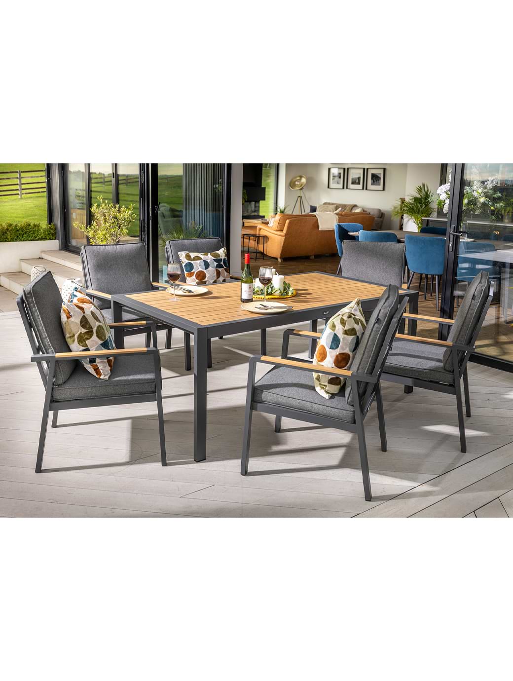 Hartman Sonas 6 Seat Rectangular Dining Set Matt Xerix