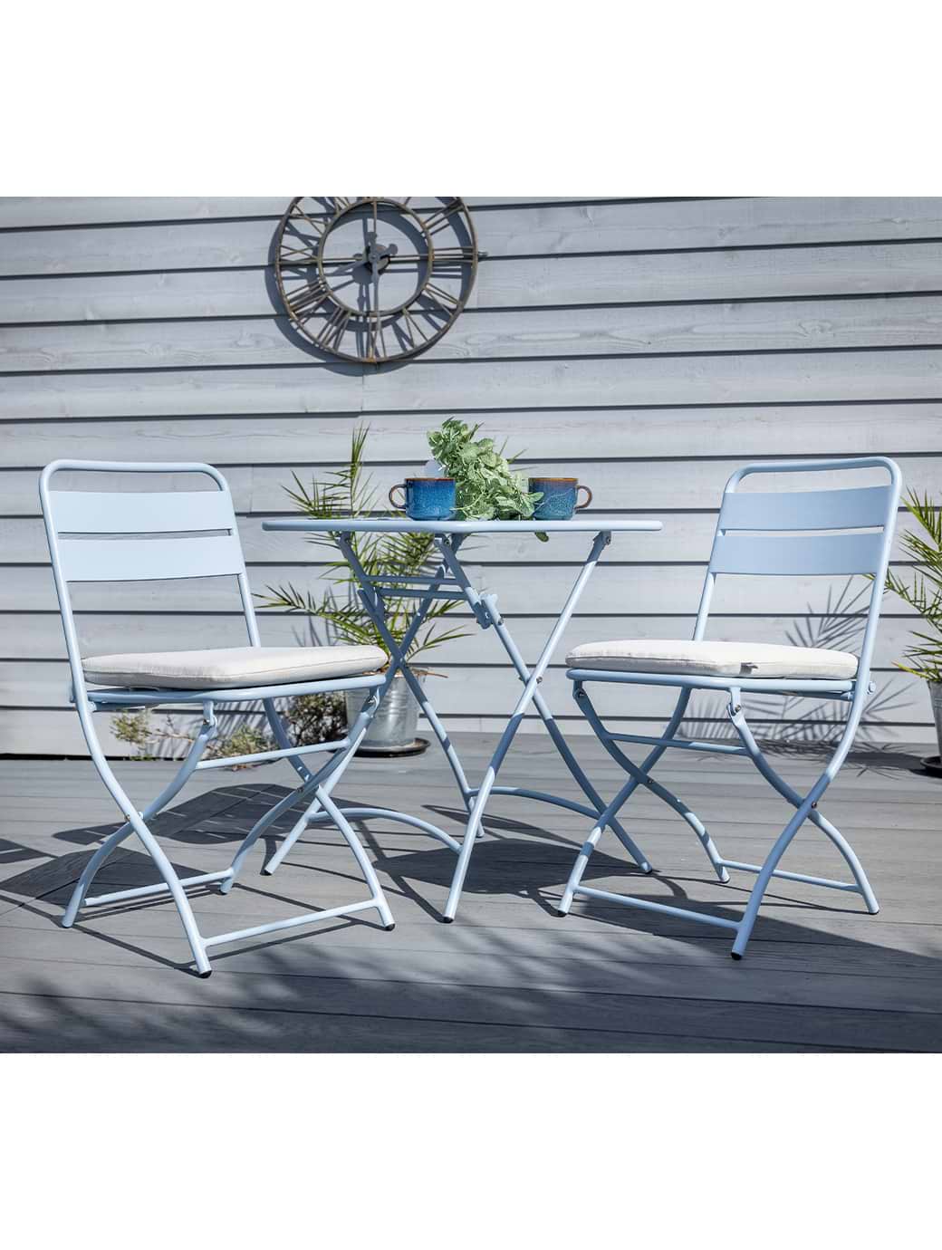 Hartman Urban Folding Bistro Set Duck Egg Blue