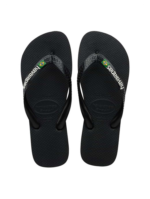 Havaianas Unisex Brasil Logo Flip Flop Black/Black 