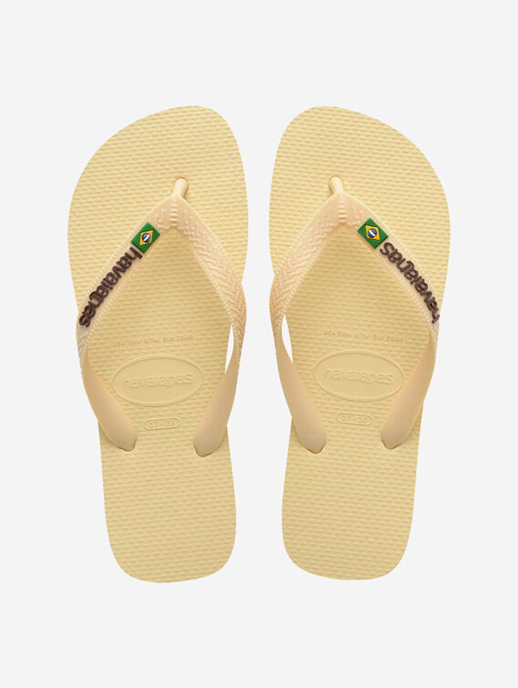 Havaianas Unisex Brasil Logo Flip Flop Buttercream