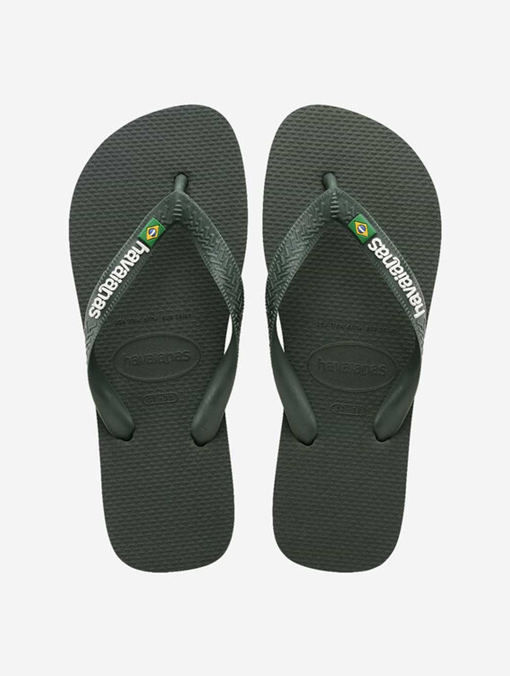 Havaianas Unisex Brasil Logo Flip Flop Green/Olive