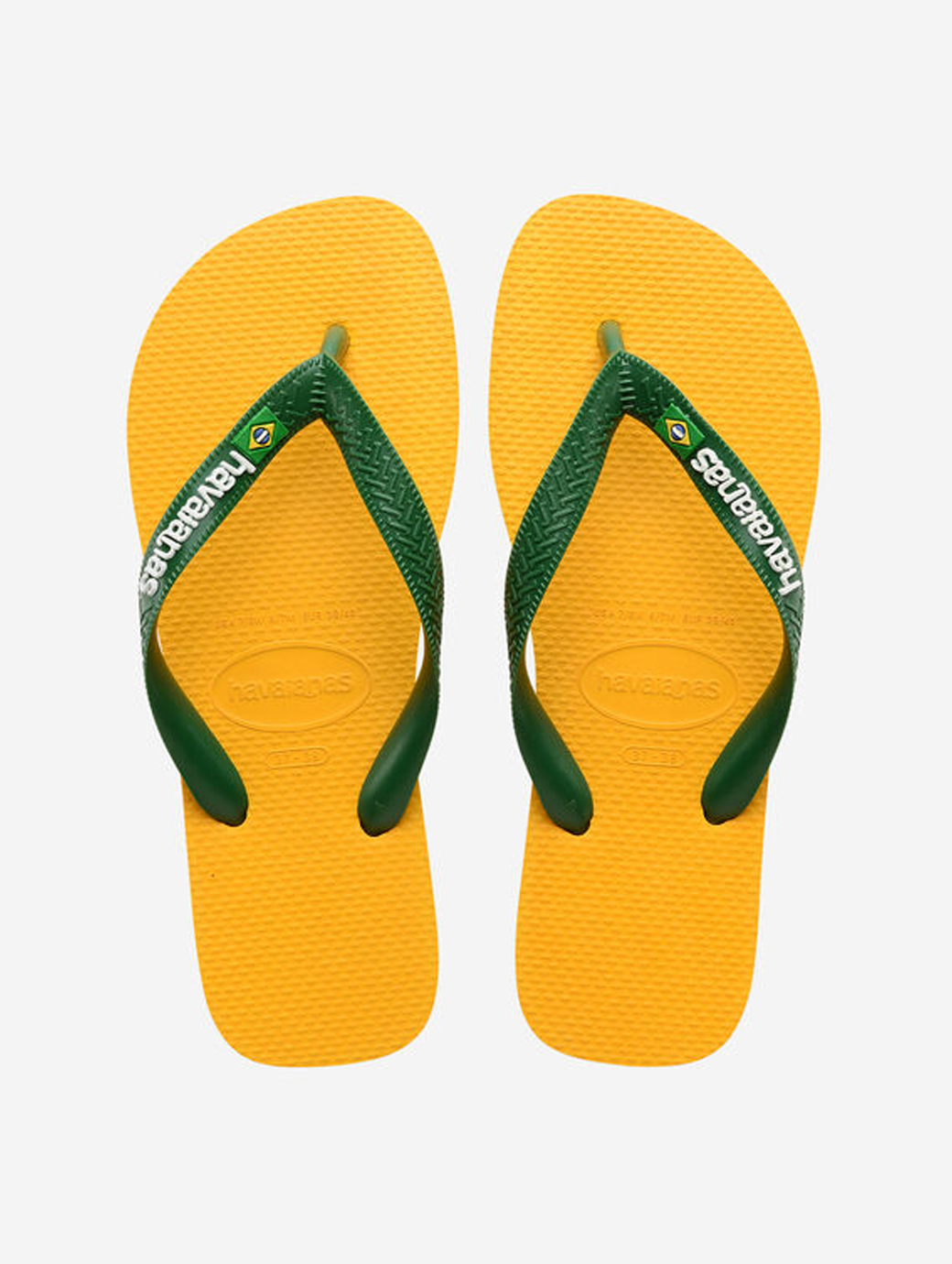Havaianas Unisex Brasil Logo Flip Flop Pop Yellow