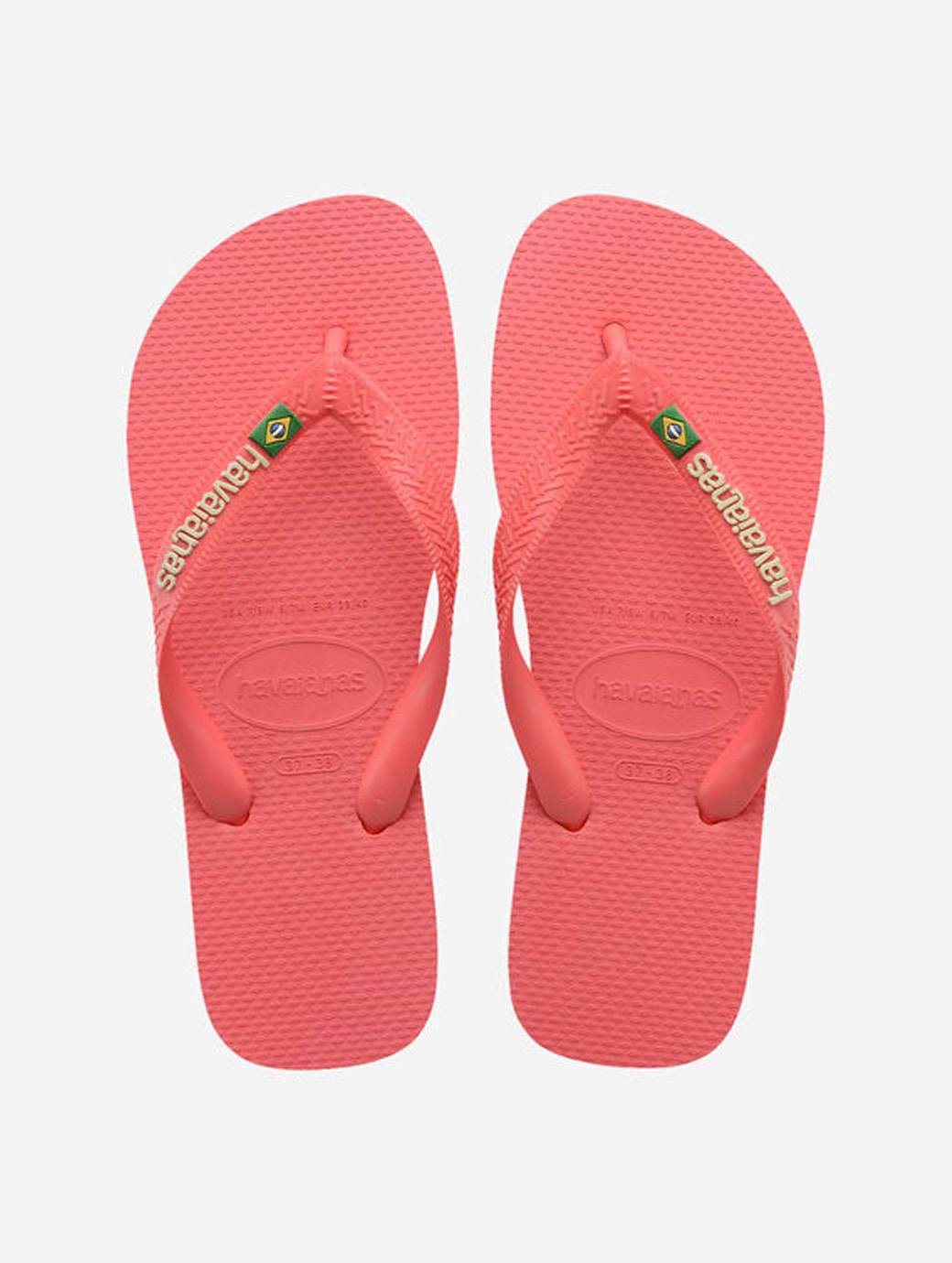 Havaianas Unisex Brasil Logo Flip Flop Tropical Coral