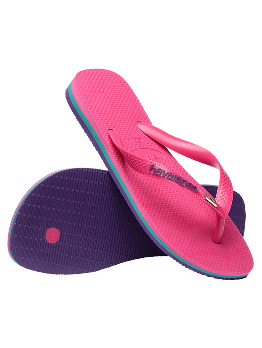 Havaianas Women s Brasil Layers Flip Flops Pink Electric