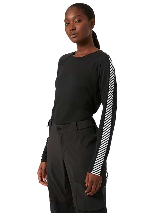 Helly Hansen Women's Lifa Active Stripe Crew Black