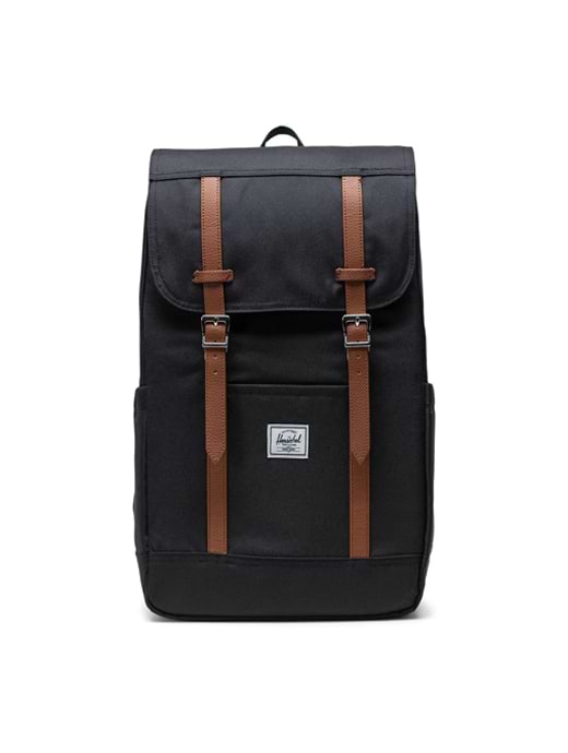 Herschel supply co retreat backpack in black with rubberised straps clearance