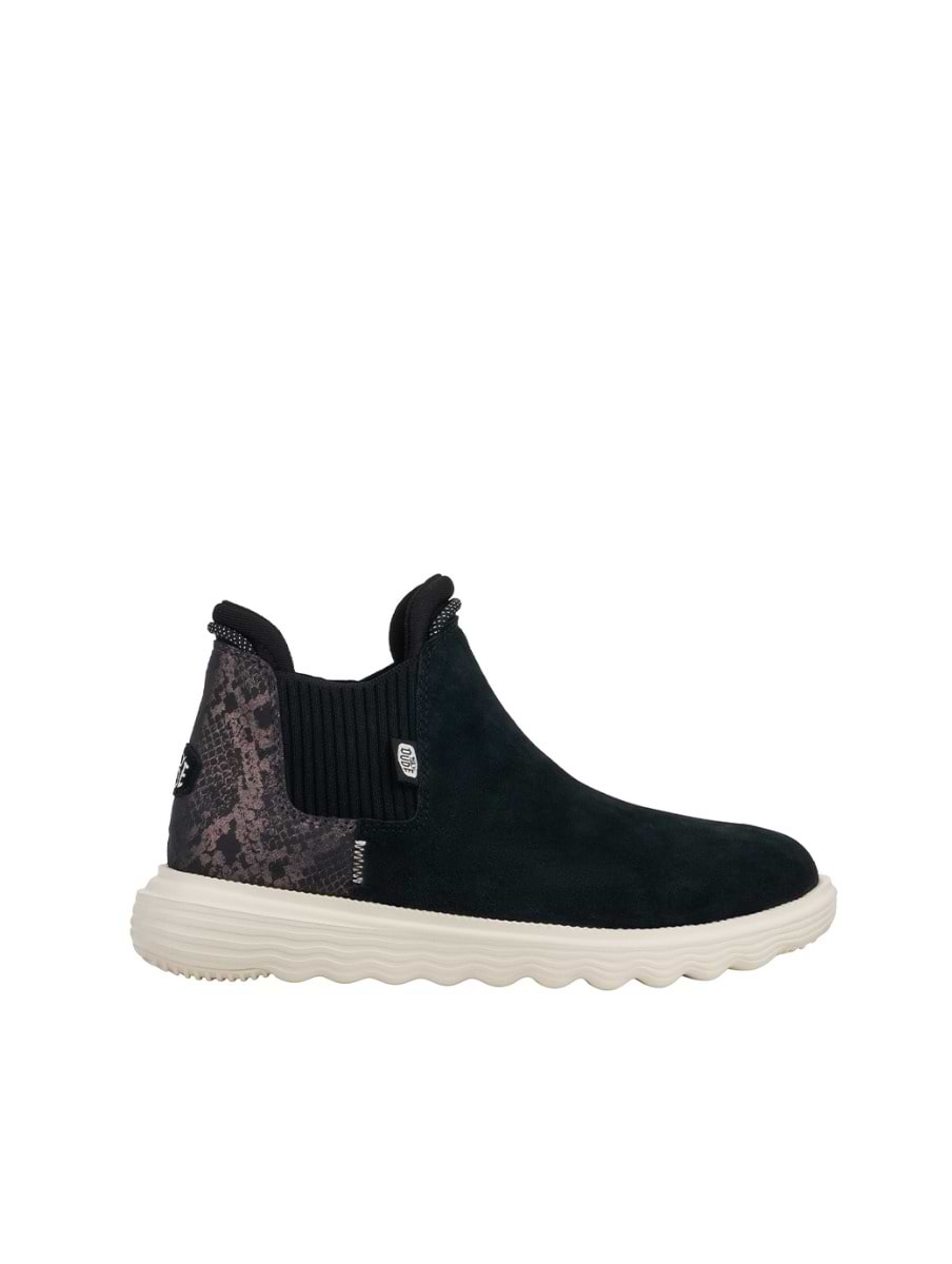 Hey Dude Women's Branson Suede Nove Ankle Boot Black/Snake