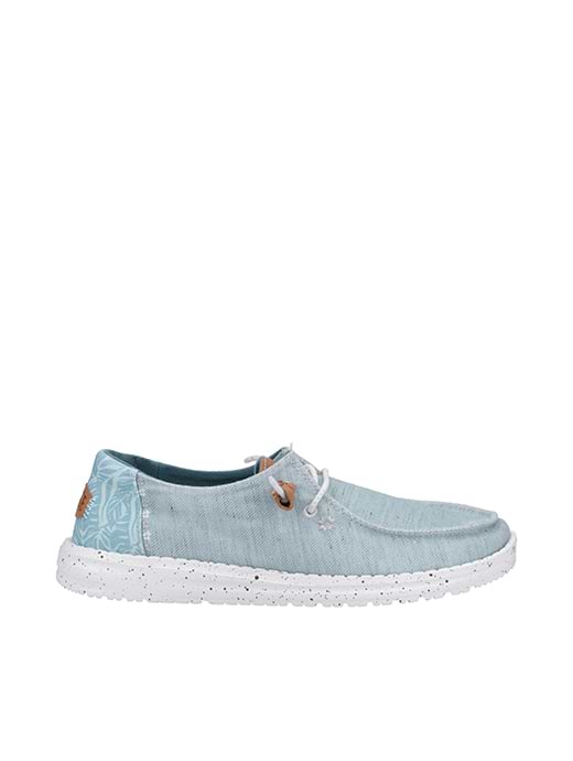 Hey Dude Women's Wendy Heathered Slub Tropical Slip On Shoe Blue