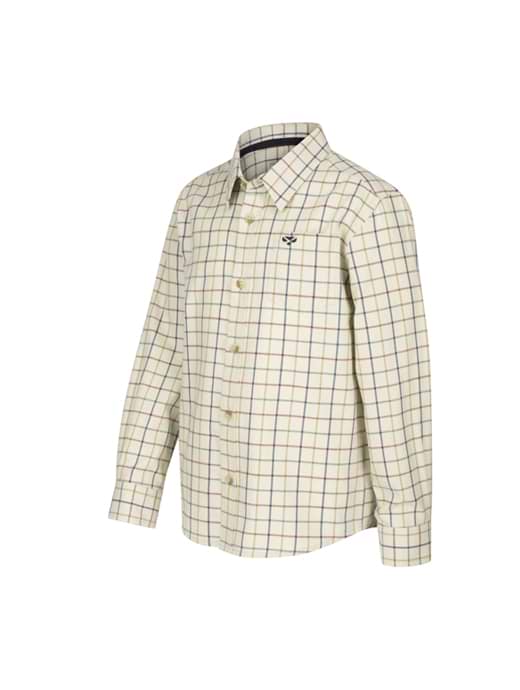 Hoggs Of Fife Ambassador Junior Premier Tattersall Shirt Ivory/Navy 