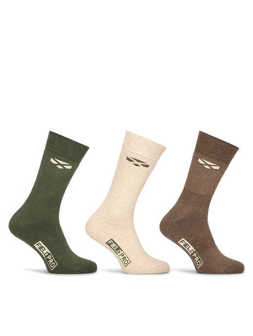 Hoggs Of Fife Field Pro Country Sock 3 pack One Size Olive/Oatmeal Brown 