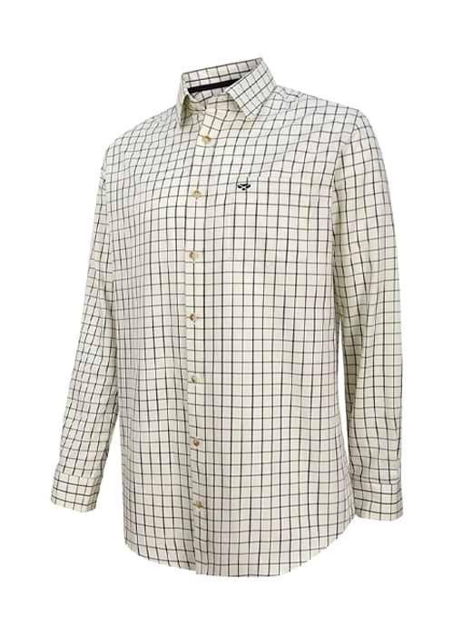 Hoggs Of Fife Men's Balmoral Luxury Tattersall Shirt Navy/Wine