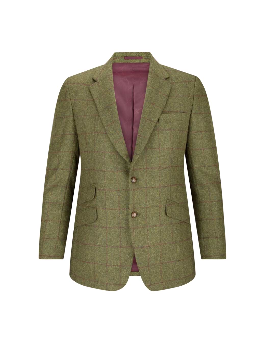Hoggs of Fife Men's Tummel Tweed Sports Jacket Olive/Wine