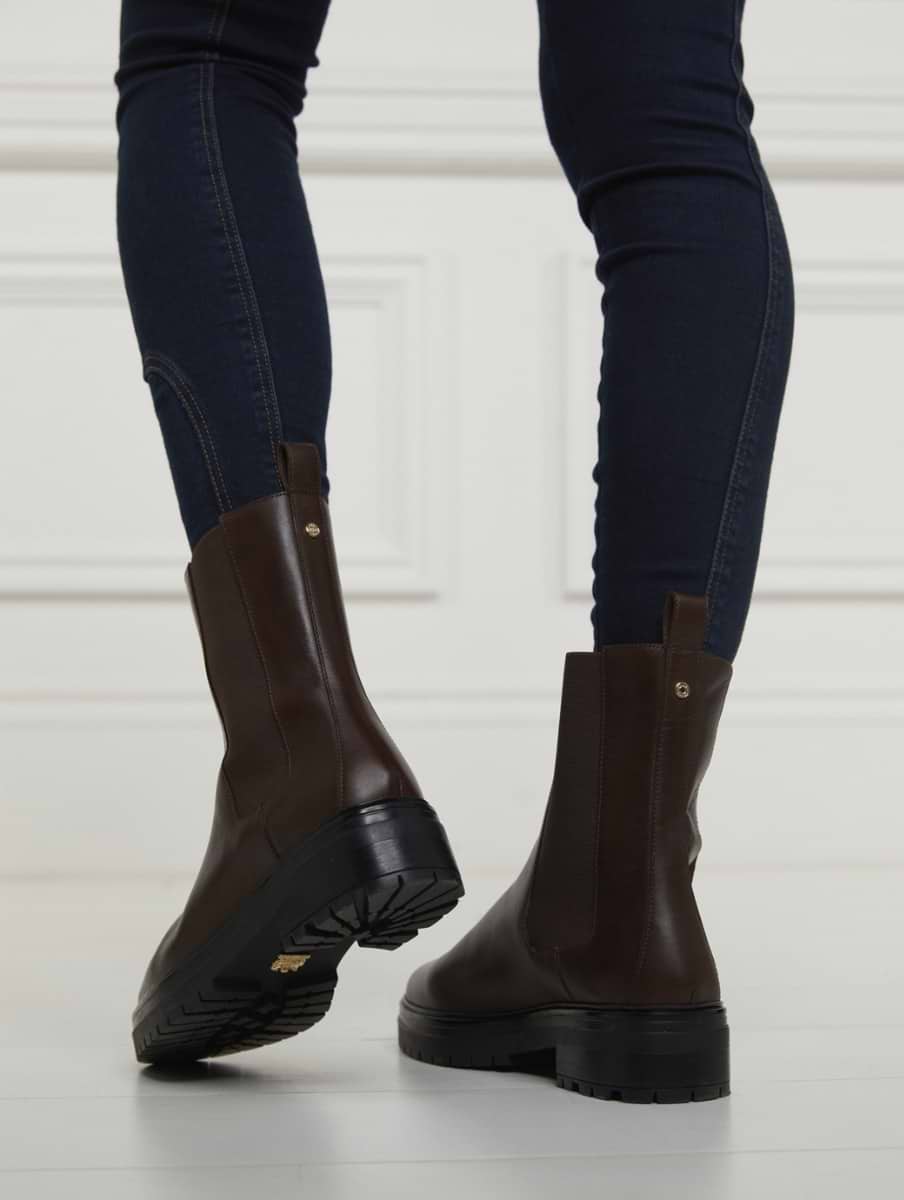 Holland Cooper Astoria Ankle Boot Rich Chocolate