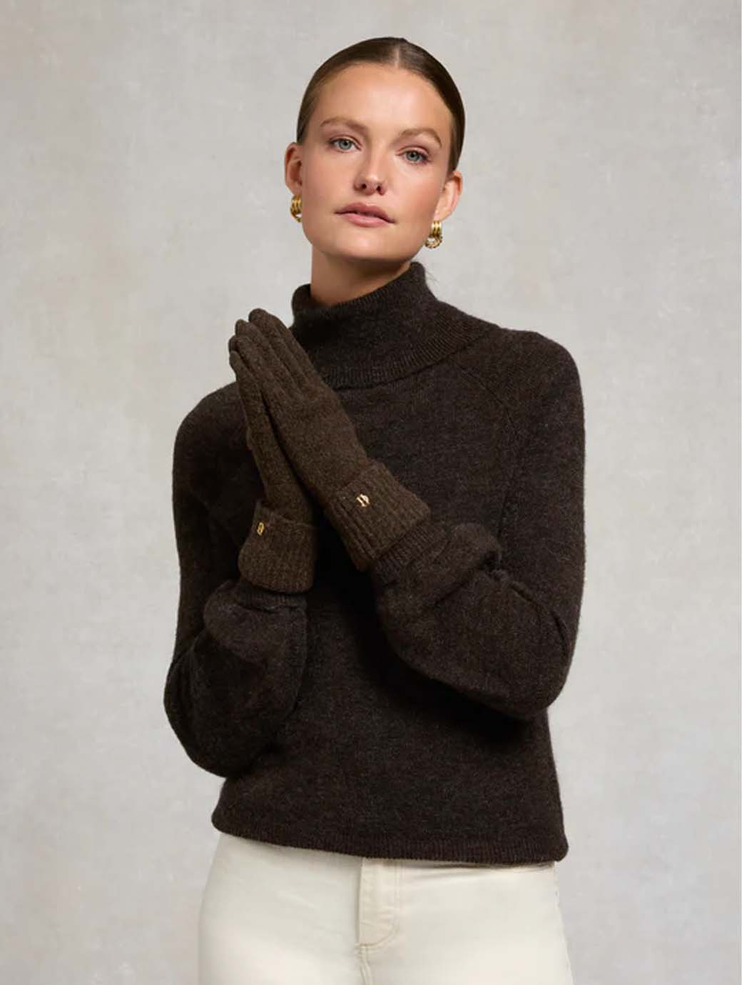 Holland Cooper Classic Logo Glove Chocolate