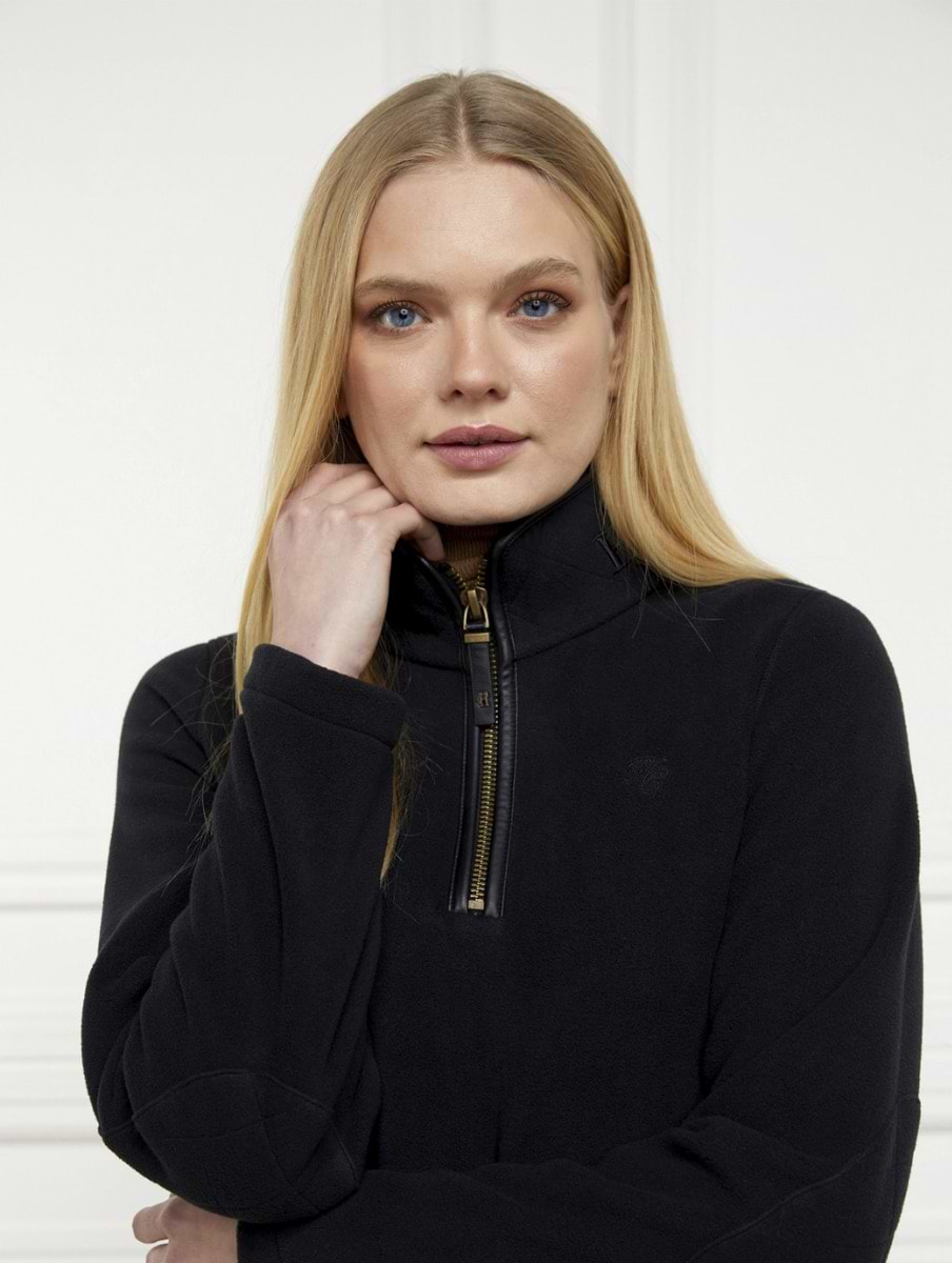 Holland Cooper Country Fleece Half Zip Black