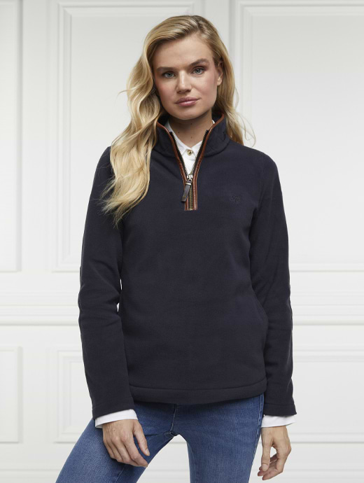 Holland Cooper Country Fleece Half Zip Ink Navy