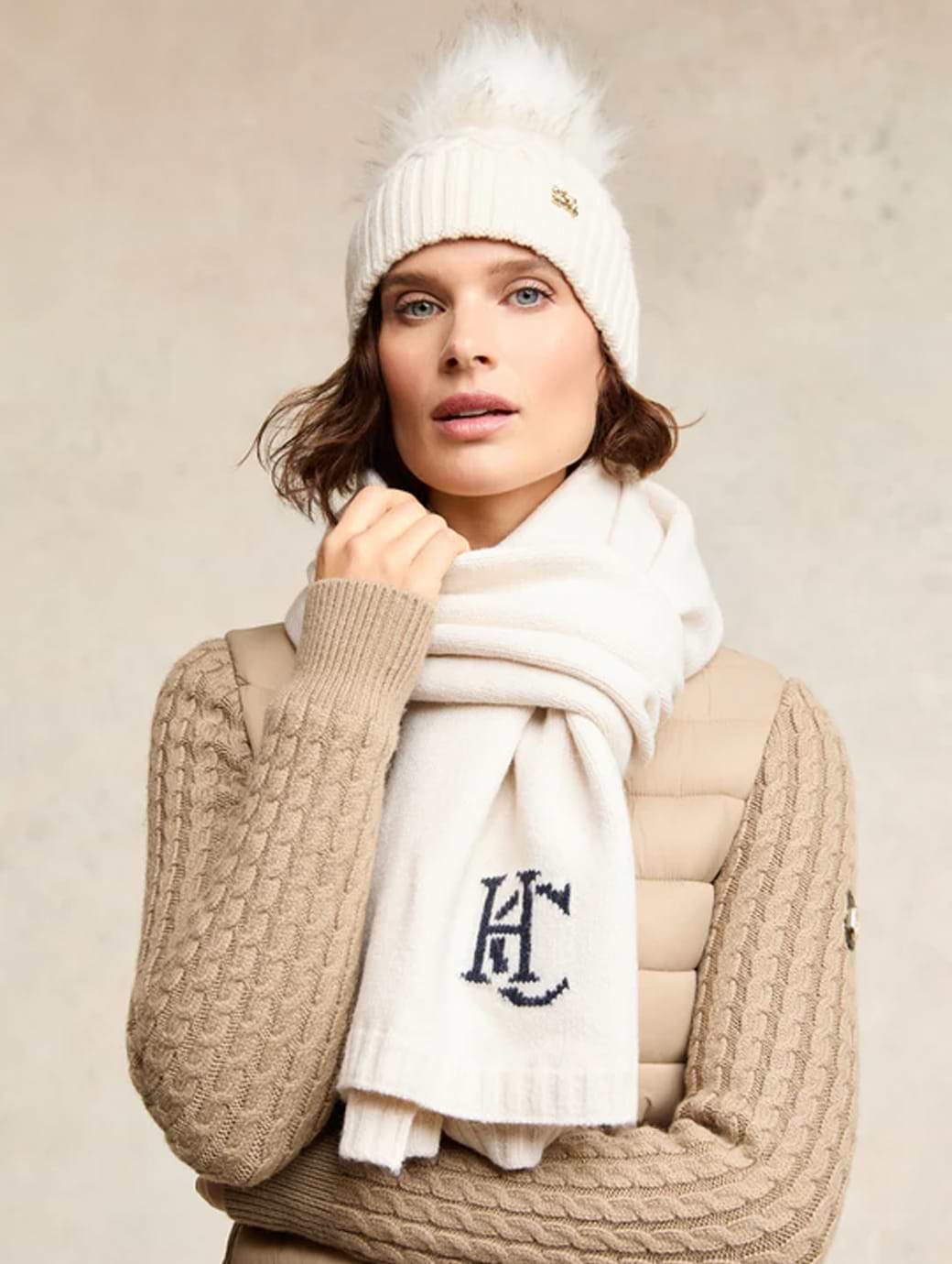 Holland Cooper Elle Scarf Ecru